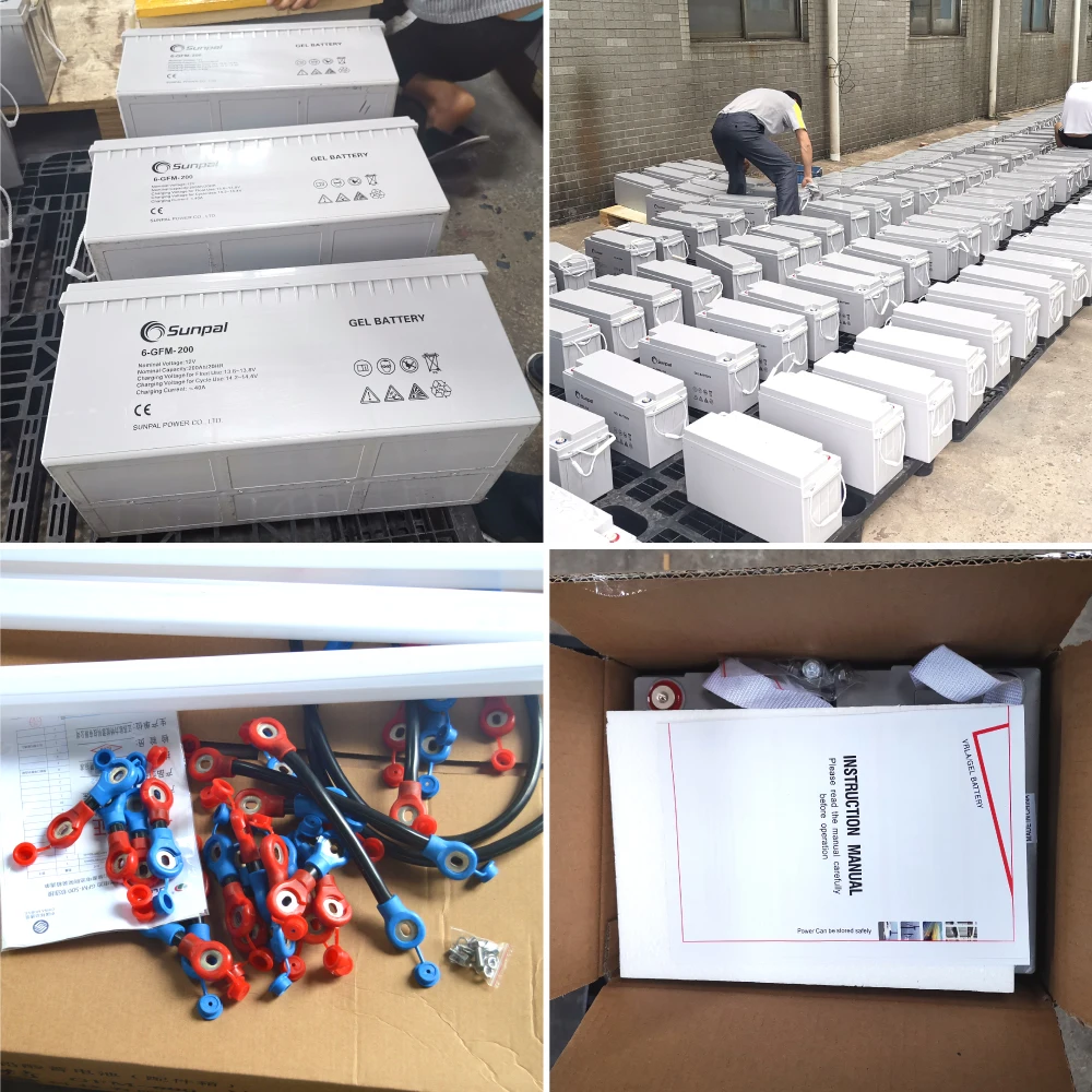 Sunpal Solar Power Safe VRLA Battery Gel 200Ah 250Ah 12V Sealed Lead Acid Rechargeable Battery