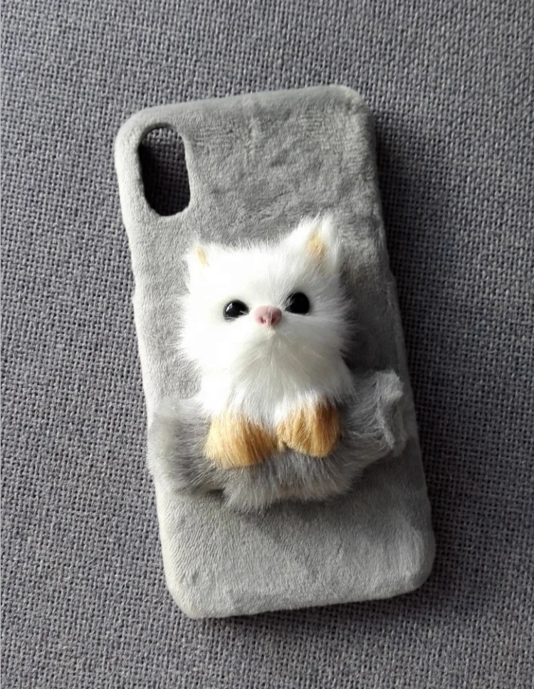 Жесткий Пластиковый черный поликарбонатный мультяшный 3D чехол для телефона с изображением кота животного для iPhone 7 8 XS Max 11 12 Pro