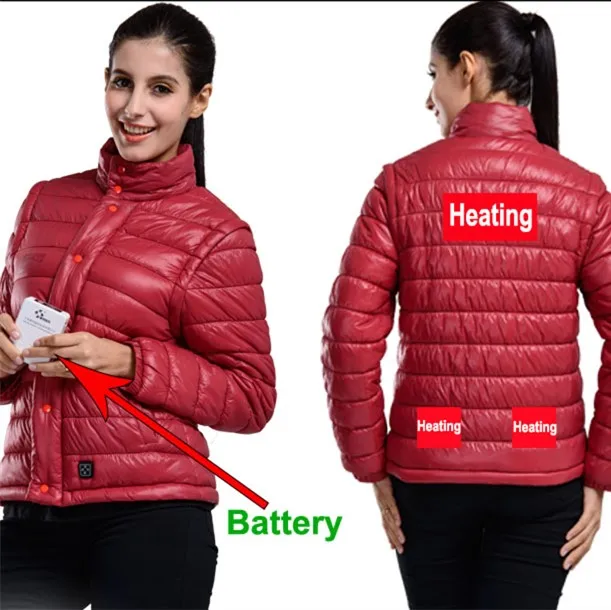 卸売冬5 V USBバッテリー充電式女性ダウン加熱服ジャケット