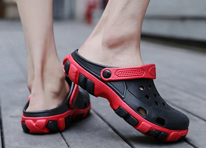 Keleeti-Sandalias de plástico para hombre, chanclas huecas de