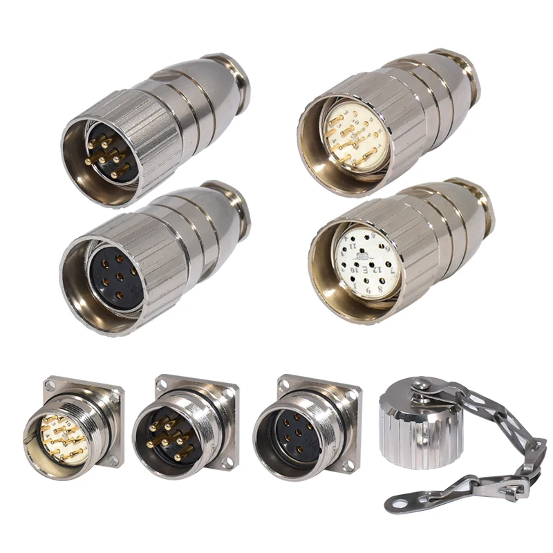150V M23 12p Solenoid Valve Connector PA66 Straight Assembly Signal Connectors