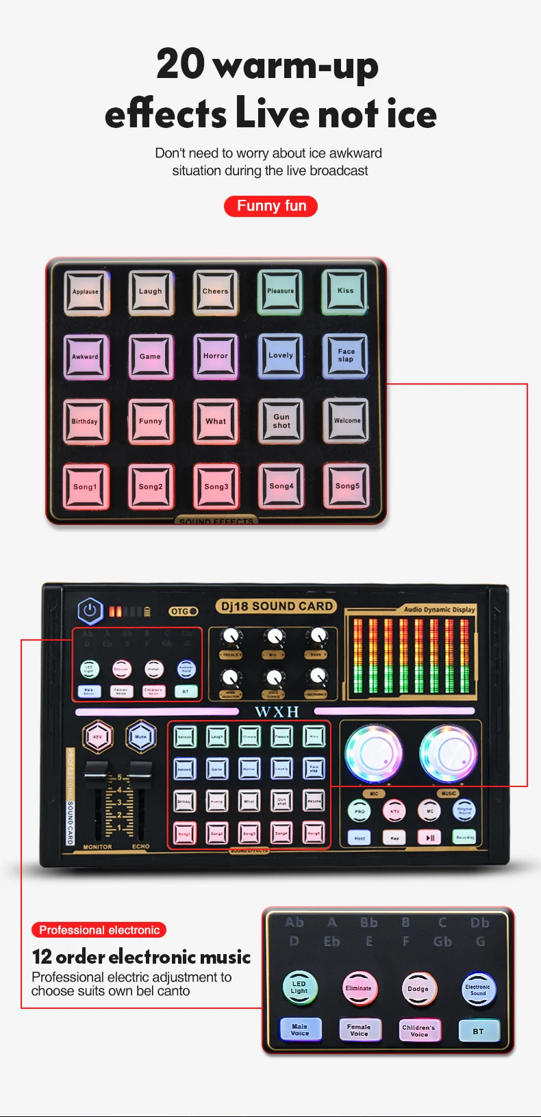 thumbnail image 2 of Professonal Audo Mxer Lve Sound Card Wth DJ Mxer Effects And 2 of 13