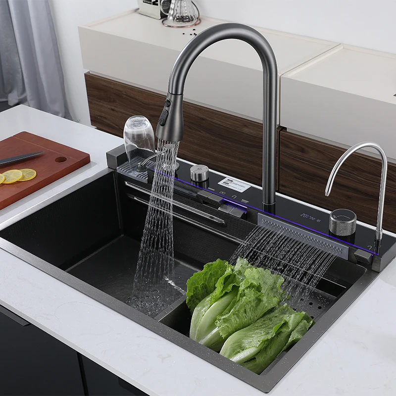 2023 New Trend Tiktok Smart Kitchen Sink With Waterfall Digital Piano ...