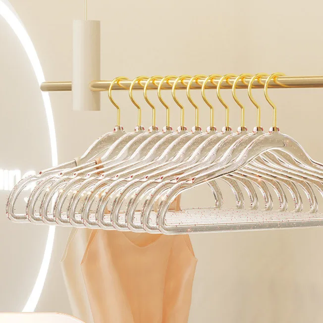 Glitter Coat Hangers Acrylic Transparent Plastic Nonslip Hangers