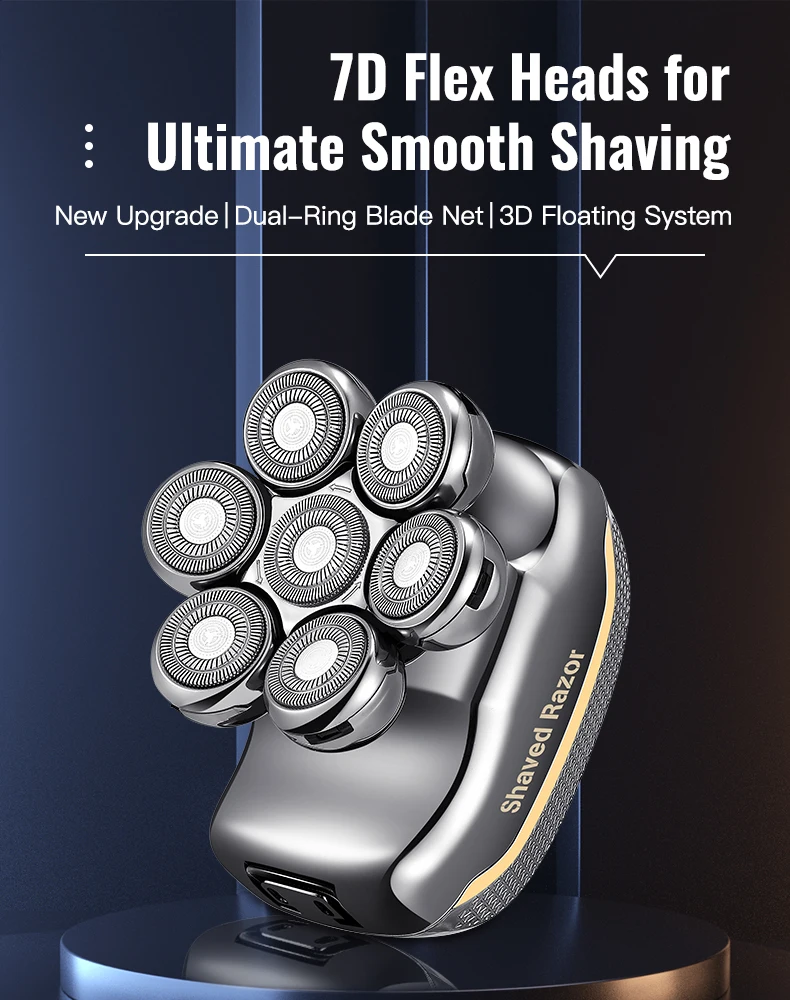 Multifunctional 7D Head Shavers for Bald Men 6 in 1 Electric ...