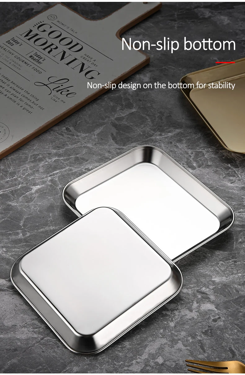 FTS Serving Tray Korean Food Rectangular 304 Stainless Steel Barbecue ...