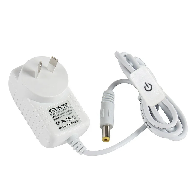 Switching Ac Dc Adaptor 12v 1a 2A 3A Power Adapter with Inline Touch Dimmer Switch  for Christmas Lighting LED Strip