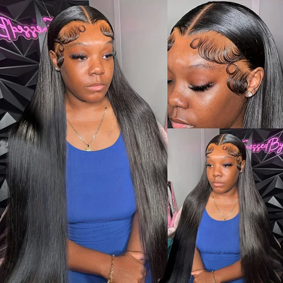 Echt-haar Lace Front Perücke Bone Straight Vorgezupft 200 Prozent_voghion.com