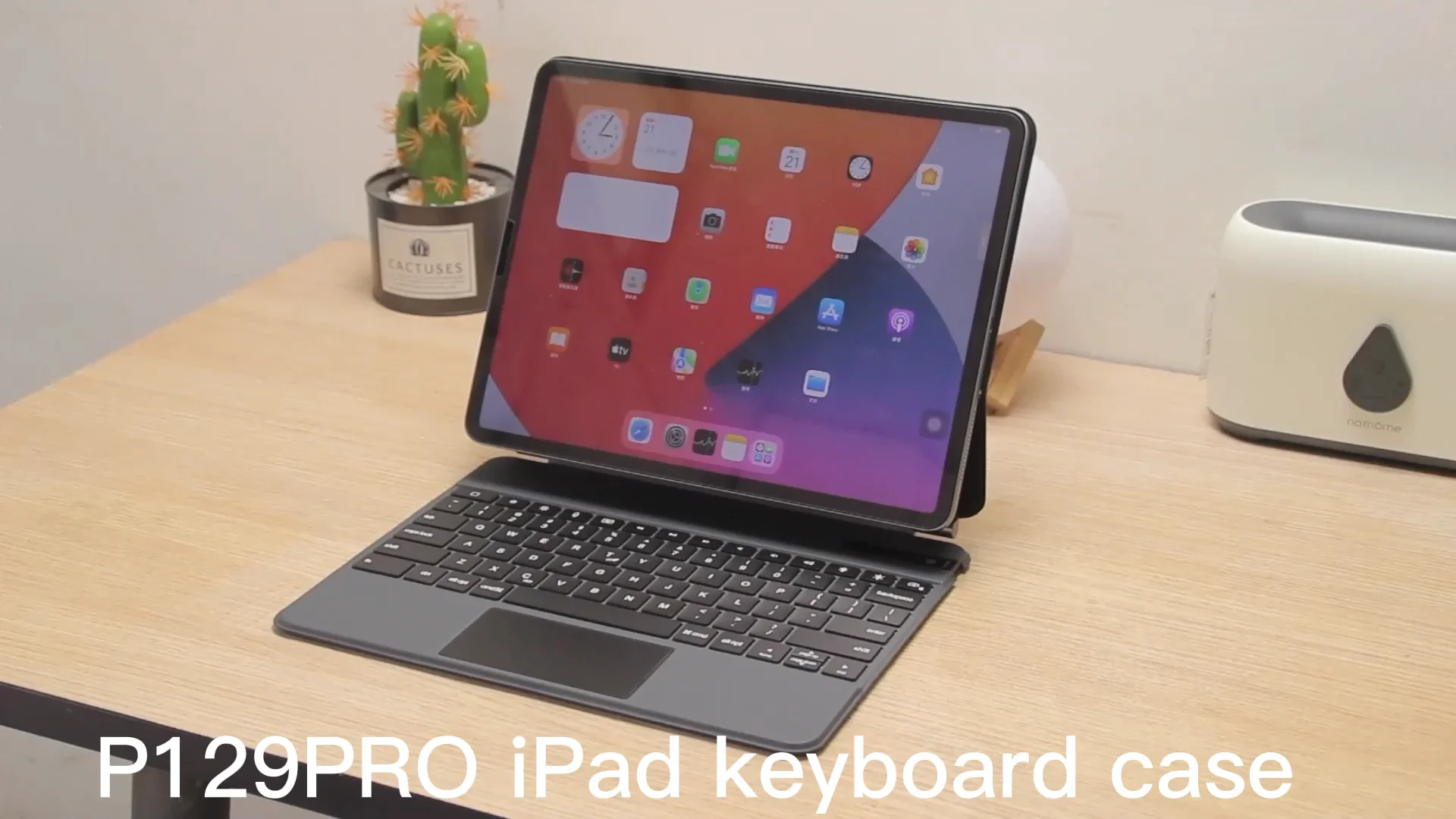 Backlit Touchpad Floating Wireless Keyboard Case For Ipad Pro