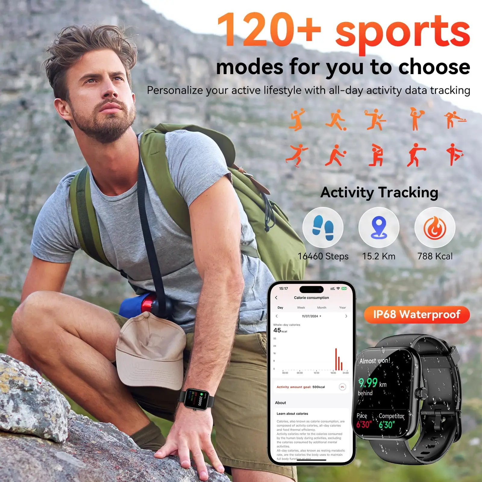 thumbnail image 2 of Bands For SENBONO IDW25 Smart Watch,Nylon Sport Wristband For SENBONO 2 of 12