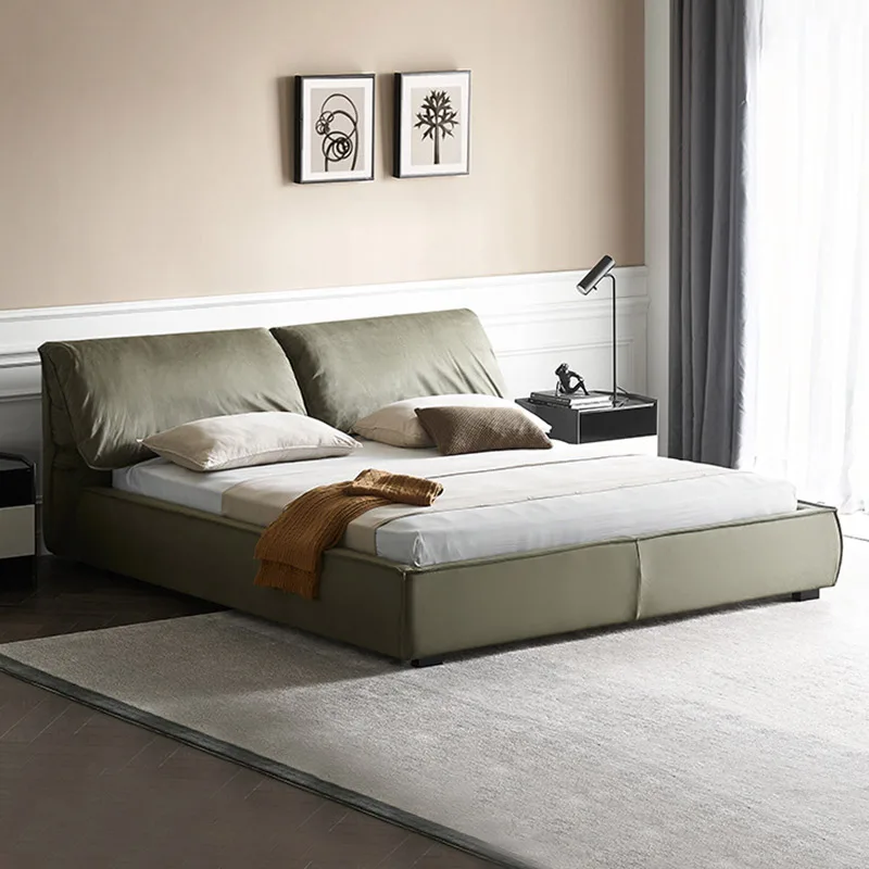 Fast Dispatch Design Super King Size Home Bedroom Furniture Up-Holstered Loyal Leather Modern Bed