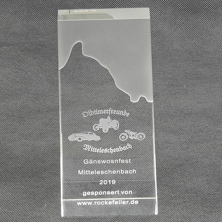 New Crystal Trophy With Sandblasting Crystal Arwrds for clear Color Customized Logo and Size Trophy Glass Trophy and Award