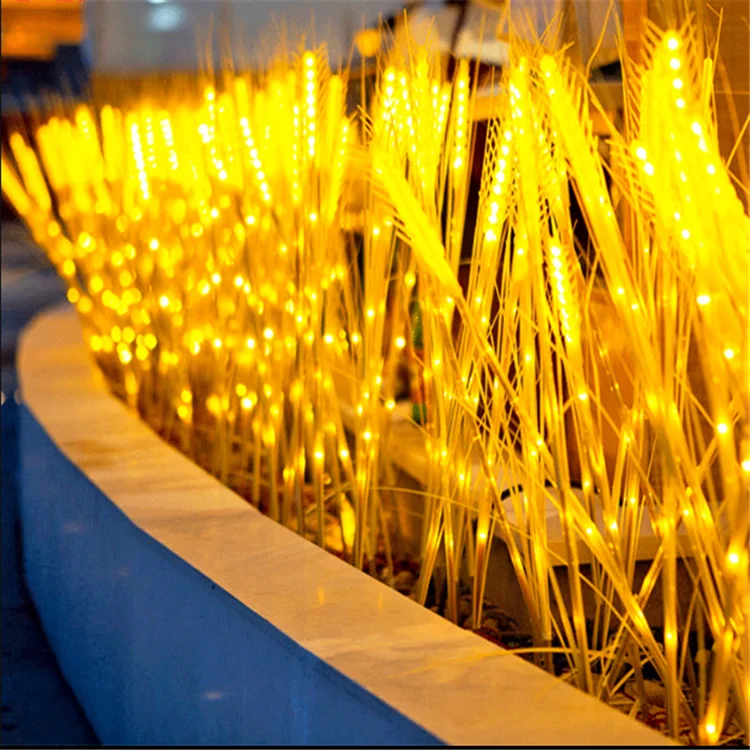 Low Power Waterproof Wheat Ears Led Wheat Light Lamp Stand  Natural Simulation Wheat Lamp for Garden Plaza and Street Decor