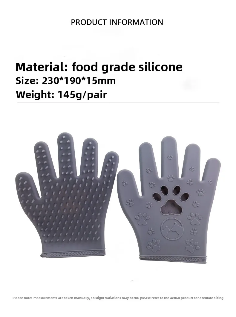 New Pure Silicone Pet Hair Removal Gloves Thickened Hair Remover Easy to Clean Cat Dog Grooming Tool for Pet Cleaning & Bathing factory