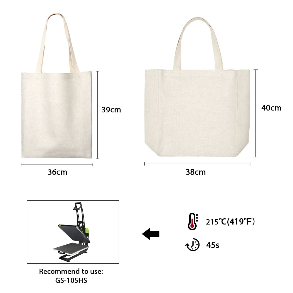 Sublimation linen shopping tote Sublimation Blank