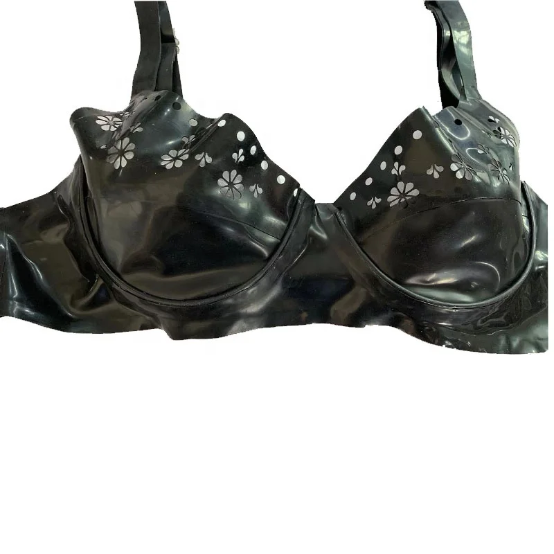 Latex Fetish Rubber Lingerie Bra Briefs Sexy Hollow Out With Customizable  Pattern Gummi Bra