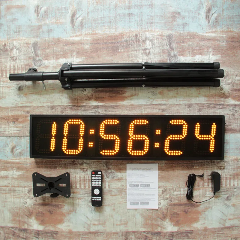 CHEETIE CP028 LED Training Clock Stopwatch Double Sided Stopwatch 6 Digit Led Outdoor Race Timing Clock With Carrying Case