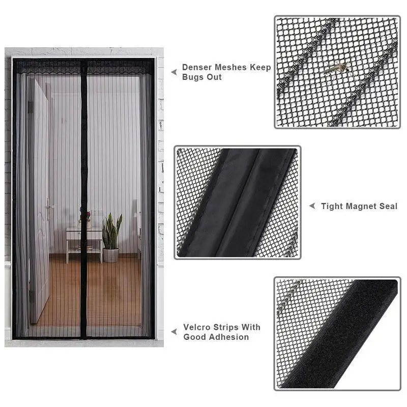 European Style Anti Insect Mosquito Net Magnetic Door Screen Reinforced ...