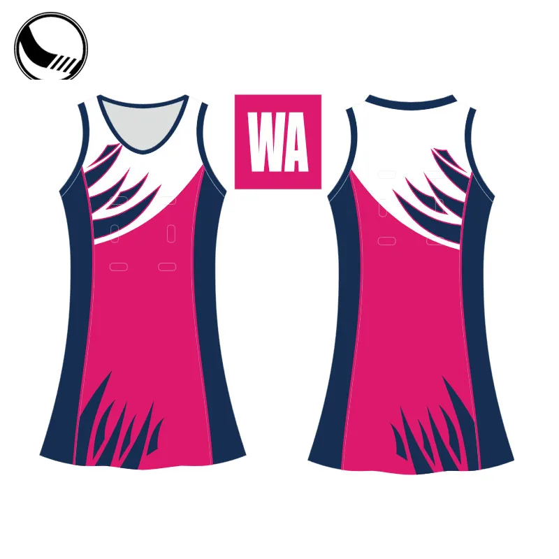 Custom Sublimation Pink Women Pattern Netball Dress
