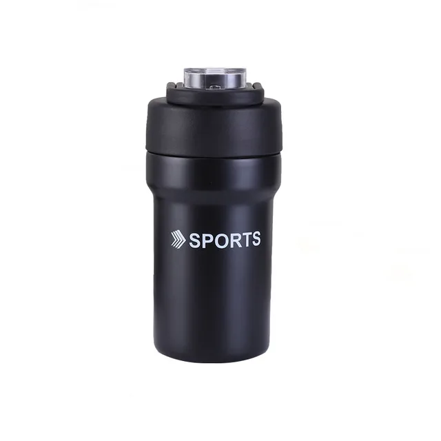 304 stainless steel portable water cup double sip coffee cup Outdoor thermos cup with straw