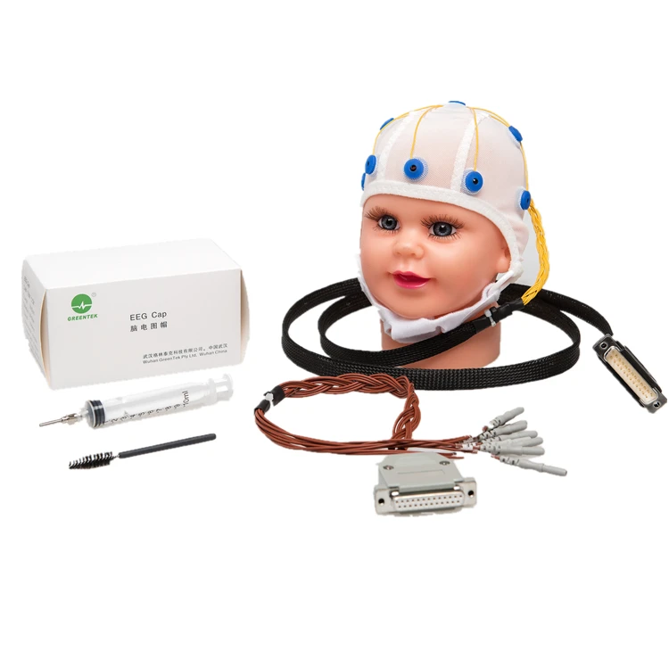 Greentek Soft Neonates Pediatrics Stretchy EEG Machine Recording Electrode Headset for Premature Infants