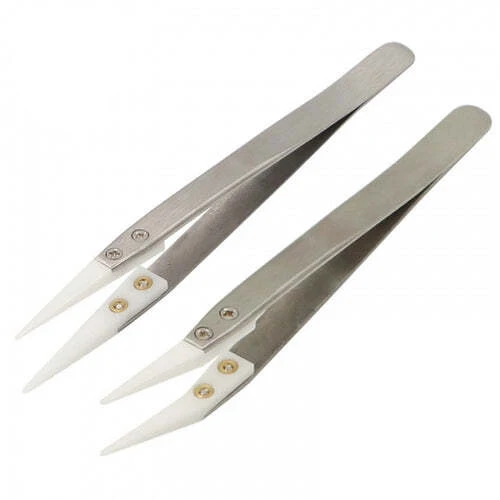 Anti-Static Ceramic Tweezers Industrial Straight Curved Tweezers