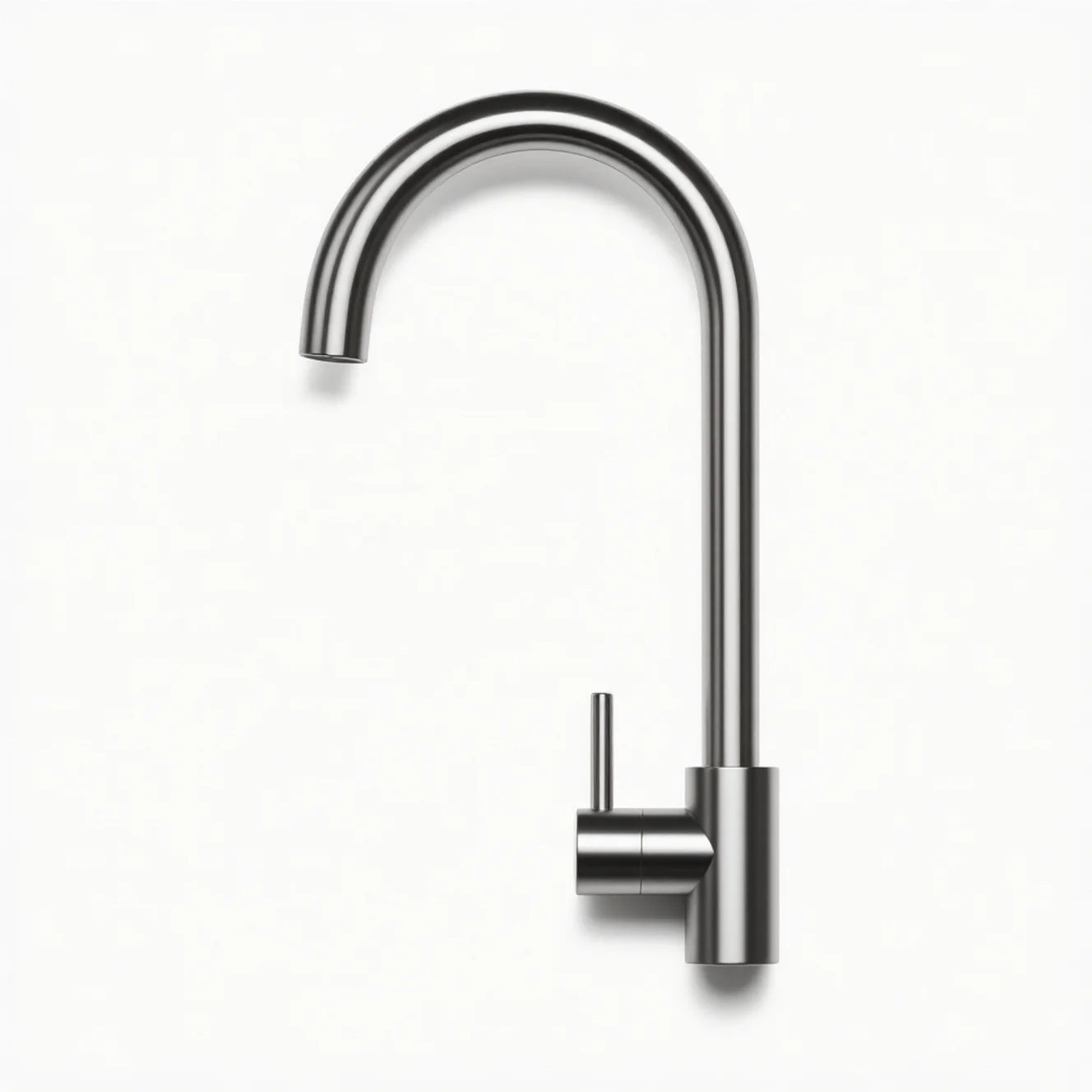 Modern SUS304 Stainless Steel Ceramic Kitchen Faucet High Arc Single Handle Mixer Deck Mounted Lead-Free OEM Customization for