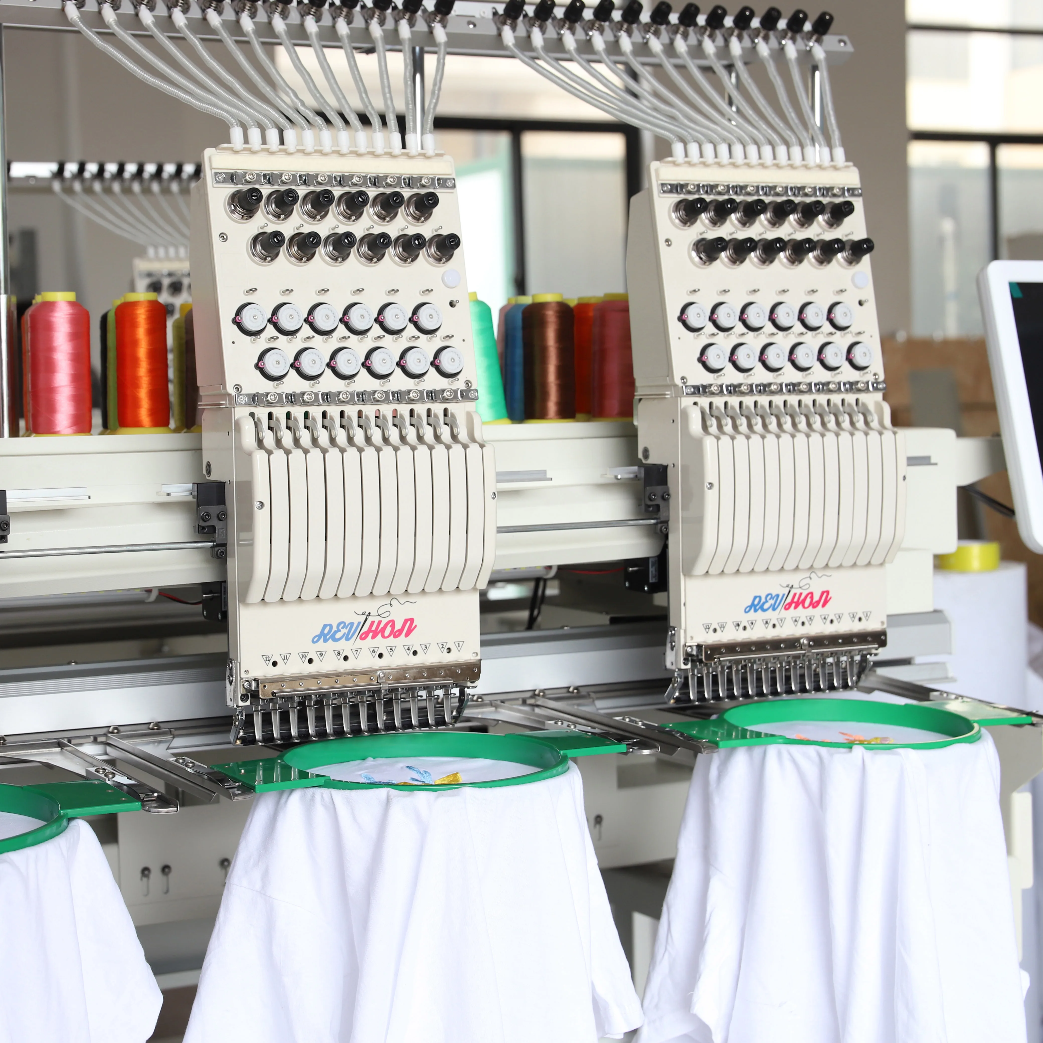 QHM Dahao Embroidery Machine Automatic 3 Head 9/12/15 Needle High Speed Socks Embroidery Machine Leather Jack