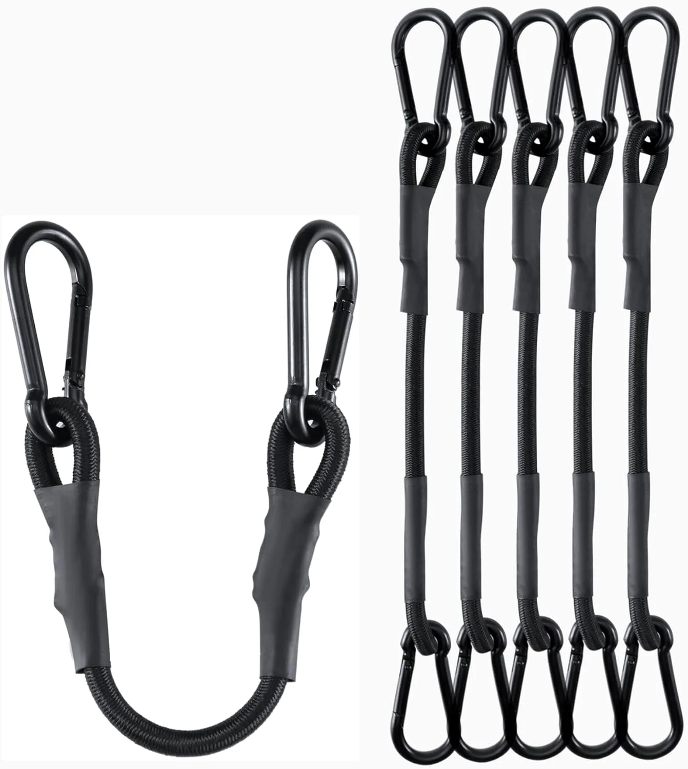 Adjustable Hook Elastic Bungee Cord Gym Tension Rope Carabiner Hooks for Luggage Rack Cargo Hand Carts Bike Camping Etc