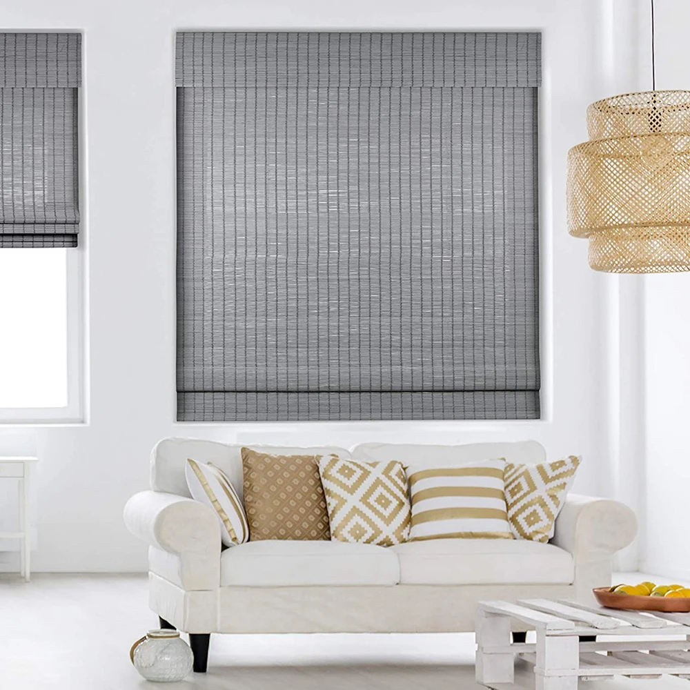 2021 Hot Selling New Indoor Home Manual Window Shades Bamboo Roman Blinds