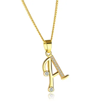A to Z Stainless Steel Letters Necklaces For Women/Men Initial Letter Necklace Gold/Silver Color English Letter Jewelry
