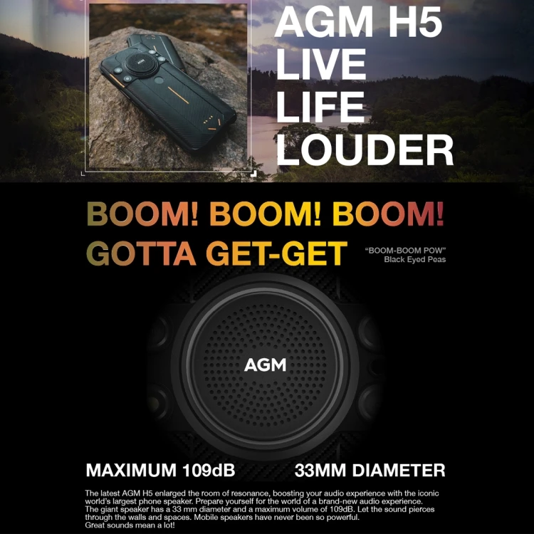 AGM H5 Rugged Phone Durable, Waterproof, and Powerful