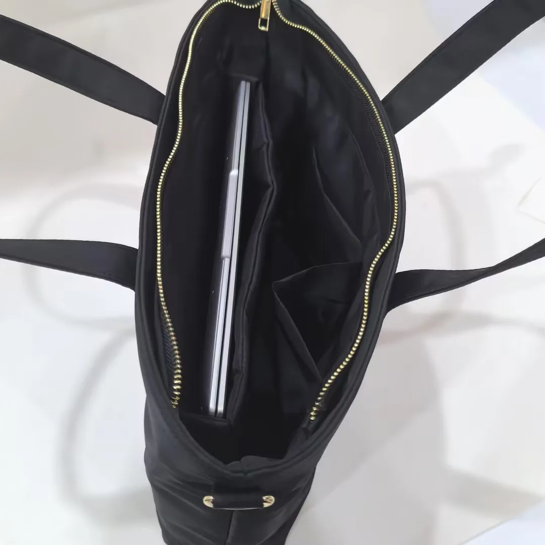 Keymay Women Men Notebook PC Laptop Sleeves Pocket Waterproof Nylon Work  Tote College School Tote Nude Black Travel Laptop Bag