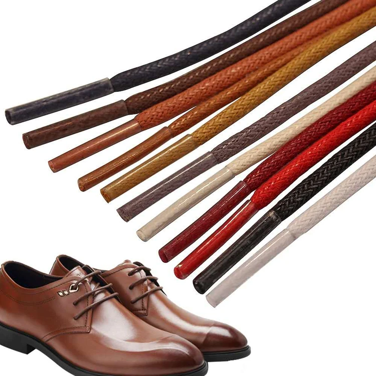 Round Waxed Cotton Shoelaces For Oxford 