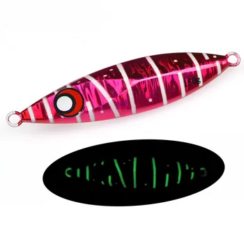 Cross-Border New Product Lead Luminous Effect 80g 100g 150g 200g Slow-Shake Sea Fishing Jig Without Hooks Stock Wholesale Night – Metal Jig – view 5