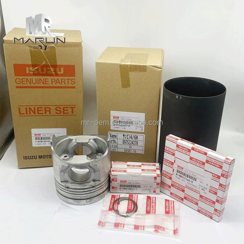 4HK1 Original Liner Set for Excavator ZX200-5A Construction Machinery 1-87815910-0/1-87813766-0