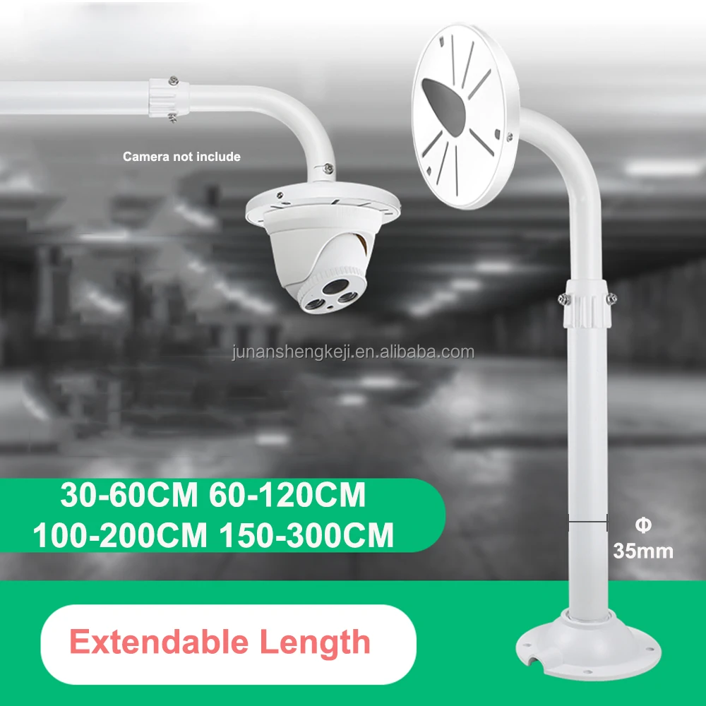 L Type Long Arm Security Dome Camera Bracket  Aluminum Alloy Telescopic Vertical Wall Ceiling Stand for CCTV