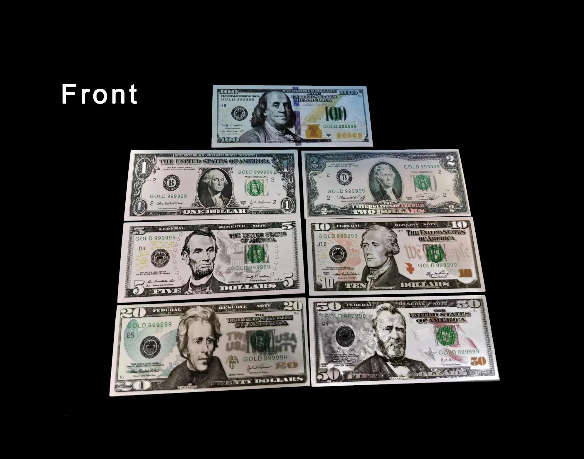 새로운 실버 유로 지폐 선물 컬렉션 USD 5 10 20 50 100 200 500 1000 실버 도금 방수 금속 애니메이션 스타일  달러 지폐