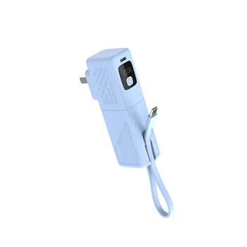 EU UK US Adapter Wall Quick Charging Travel Charger PD20W LED Digital Display Retractable Plug Power Bank For Outdoor