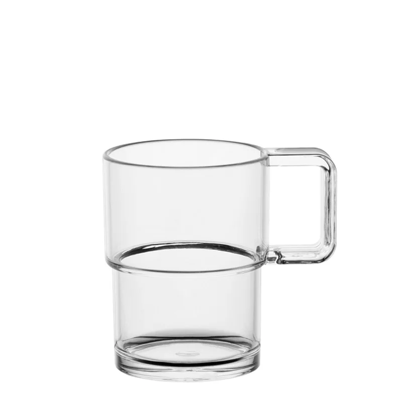 Small Coffee Mugs Stack Camping Tea Mug 8oz 240ml Outdoor Plastic Stackable Coffee Tea Mug