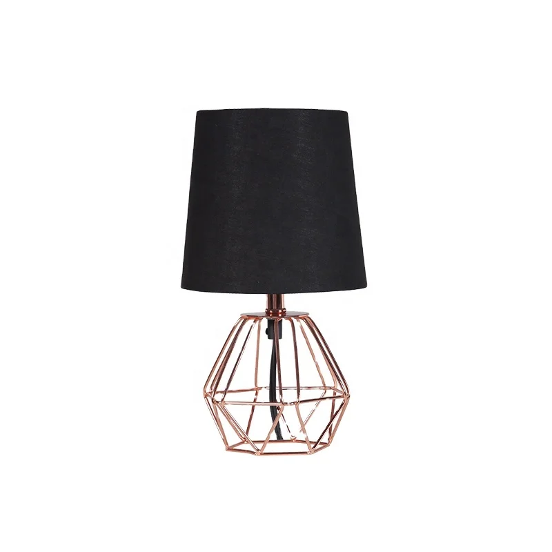 Modern Golden Simple Designs Desk Lamp with Cotton and linen Lampshade Iron Bracket Base Table Lamp