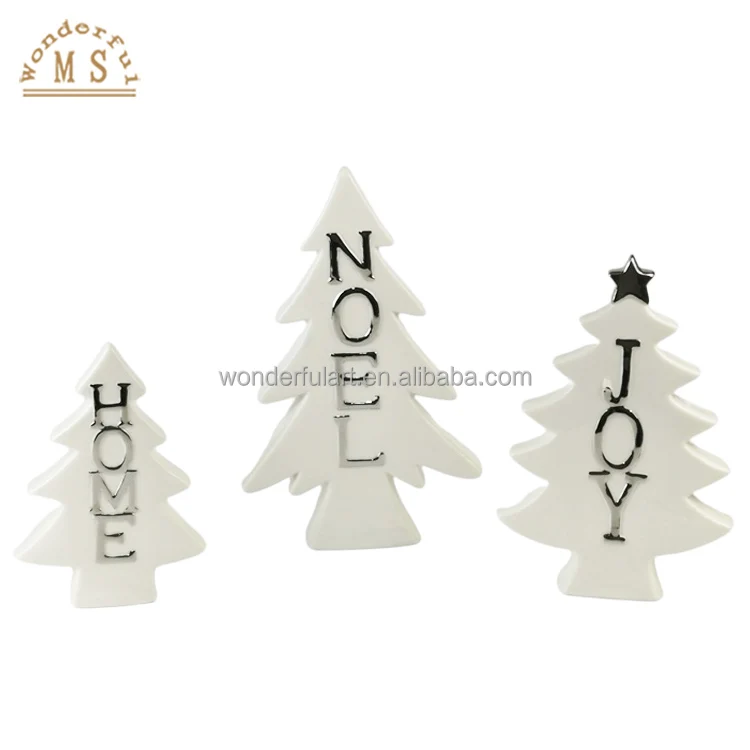 Oem ceramic Christmas Trees decoration porcelain desk ornament