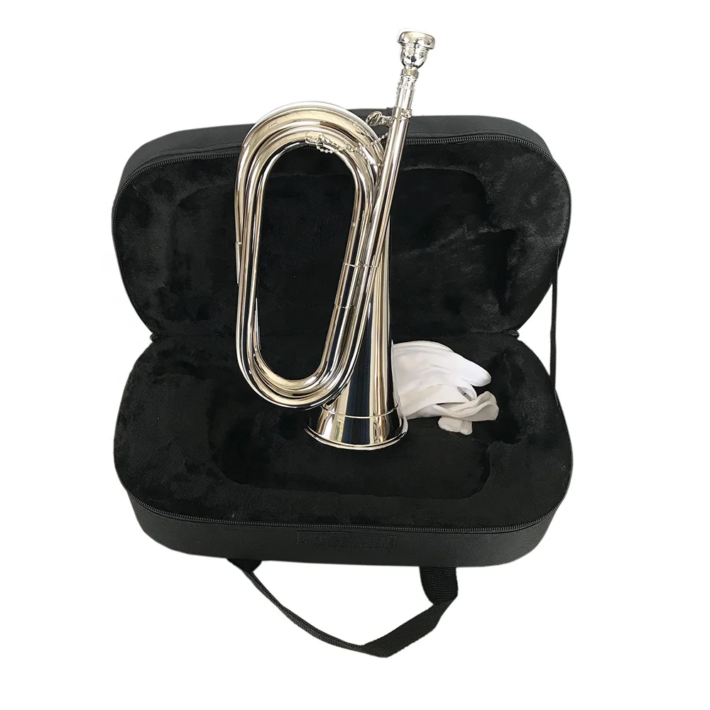 High Quality Mini Bugles Trumpet with BB Tone Brass Body & Nickel Plated Surface OEM Acceptable JYBU605N