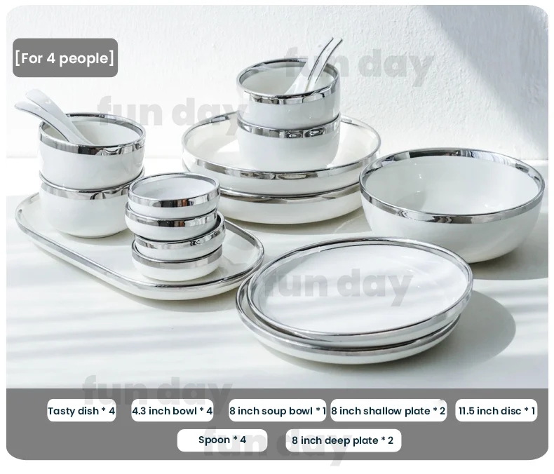 Modern Fashion Luxury Reinforced Porcelain Dinner Plate Gift Box Packaging Dinnerware Ceramic