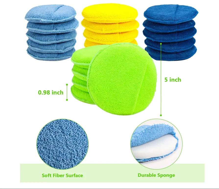 Microfibre Wax Applicators Auto Car Paint Waxing Applicator With