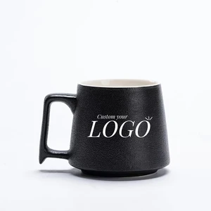 New Porcelain Black 3A Ceramic Coffee Mug Custom Logo Handmade Cup Promotional Gift Drinkware Cup Home Hotel Office Supplies