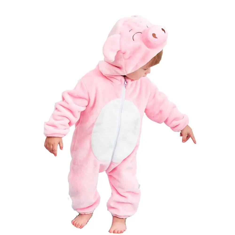 Baby Hooded Romper Winter And Autumn Flannel Pink Pig Animal Style Boys  Cosplay Clothes High Quality Girls Pajamas - Buy Girls Pajamas,Baby Hooded  Romper,Children's Pajamas Product on 