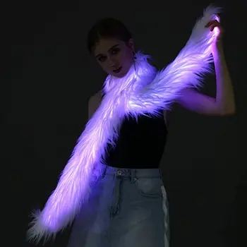 6 Pcs Feather Boa 2 Yards 55 g Colorful LED Lights Boas Glow Fur Scarf Glow