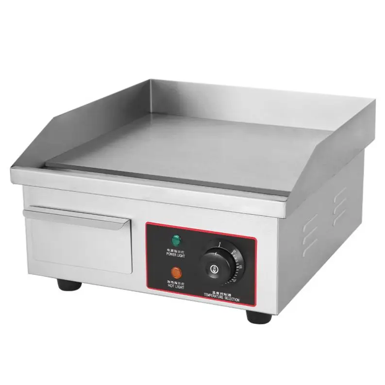 Commercial Mini Electric Griddle 14" 1700W Countertop Flat Top Griddle Stainless Steel Teppanyaki Grill W/Iron Cooking Plate