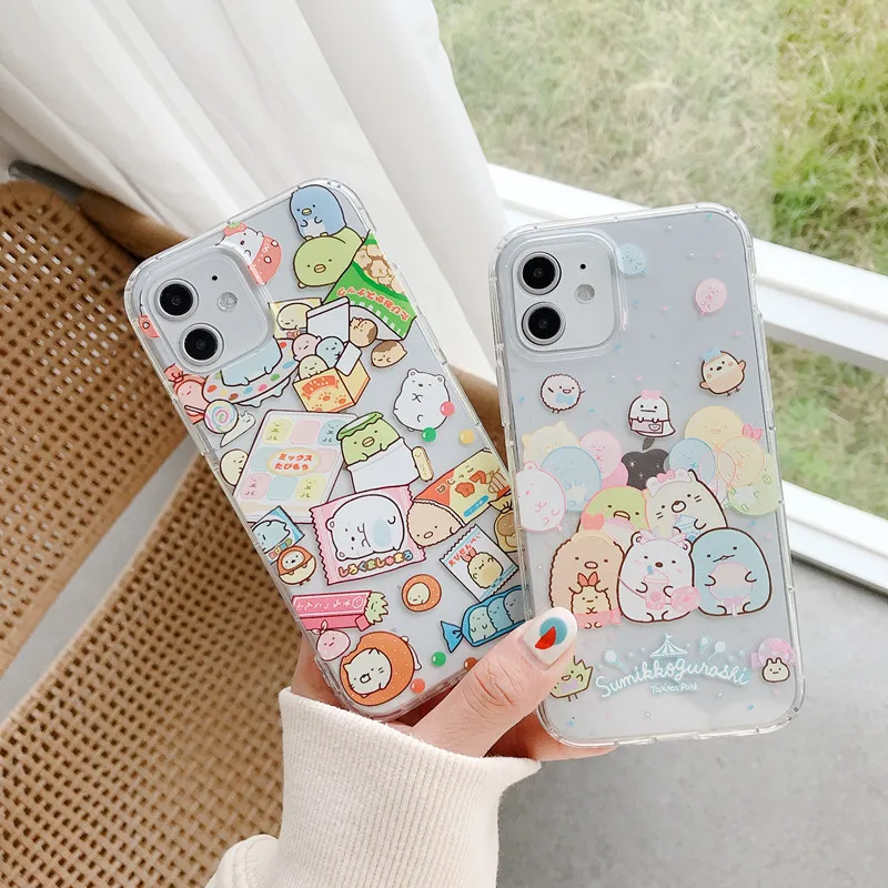 Japan Anime Cute Cartoon Sumikko Gurashi Clear Soft Tpu Cover Phone 